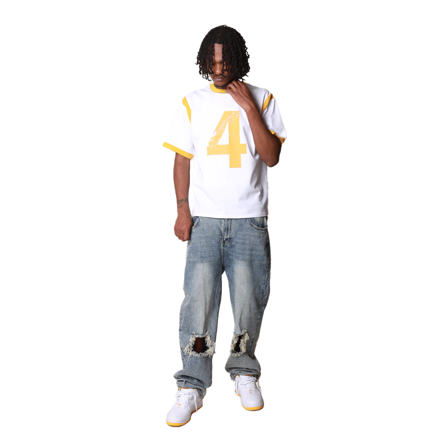 4TH Wonder Jersey - White/Mustard