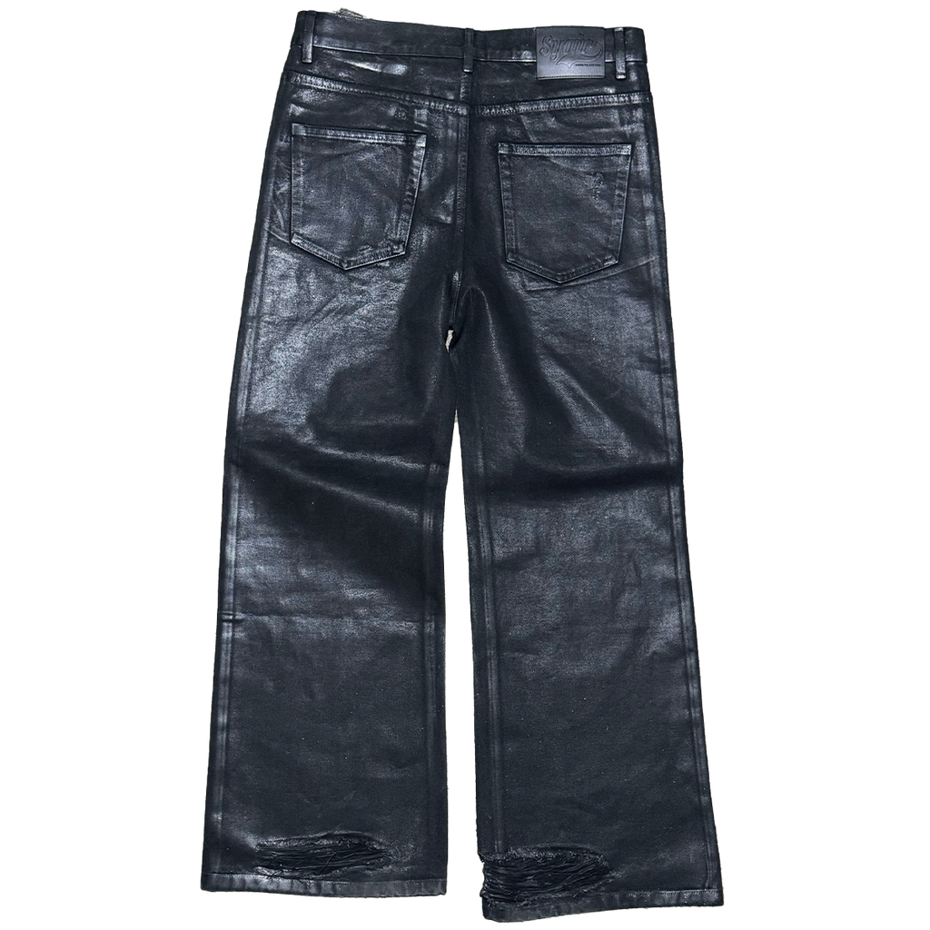 "Leather Waxed" Thrashed Denim