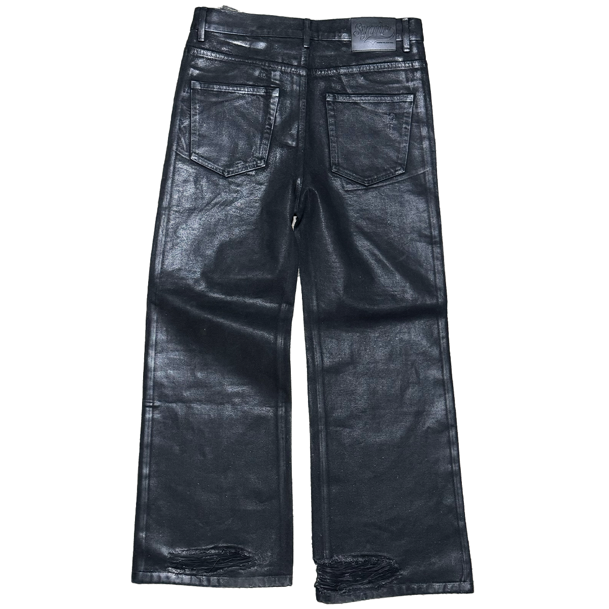 "Leather Waxed" Thrashed Denim