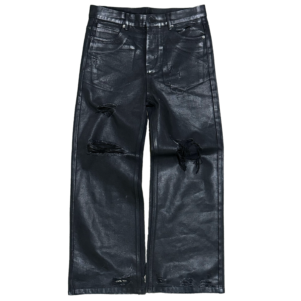 "Leather Waxed" Thrashed Denim