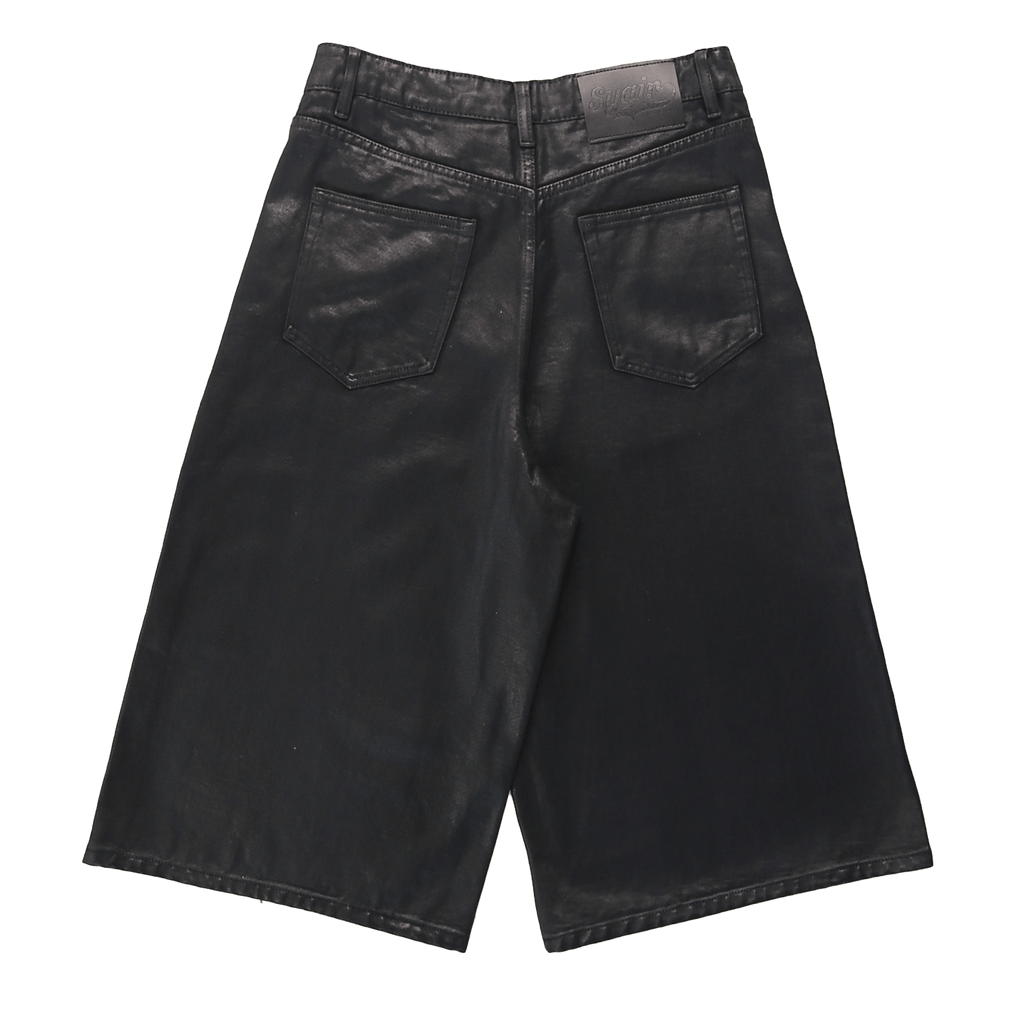 Black Waxed Canvas Shorts