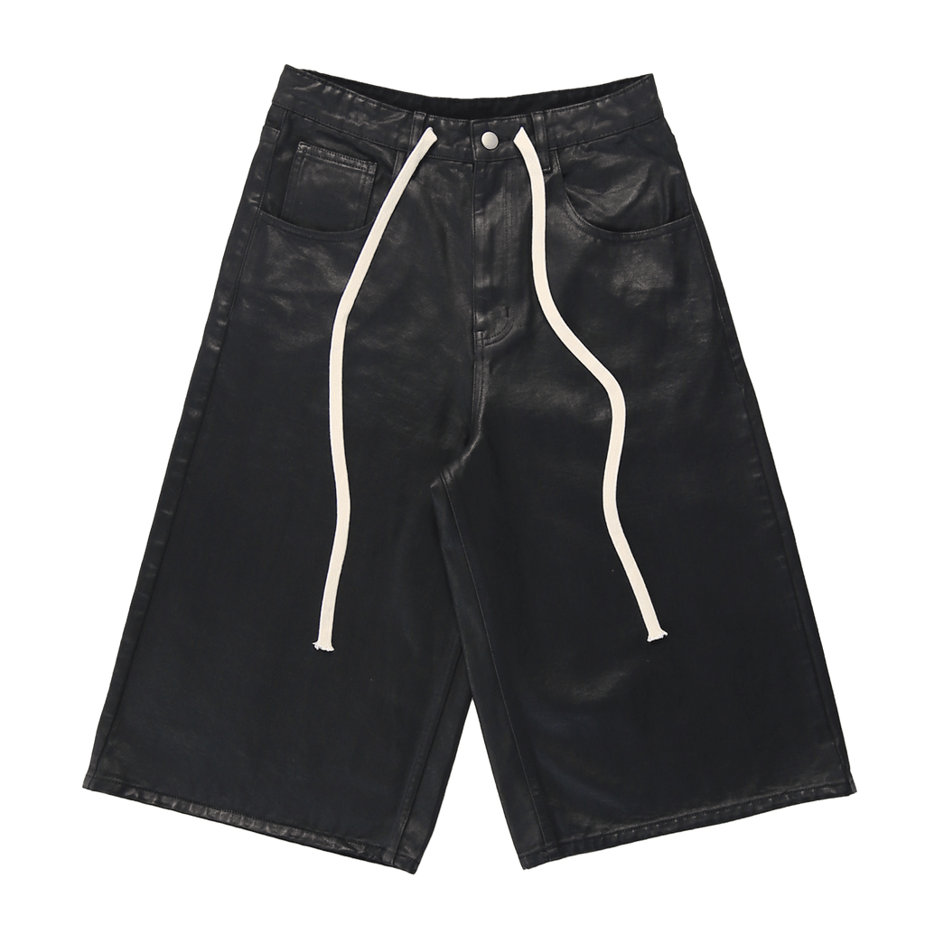 Black Waxed Canvas Shorts