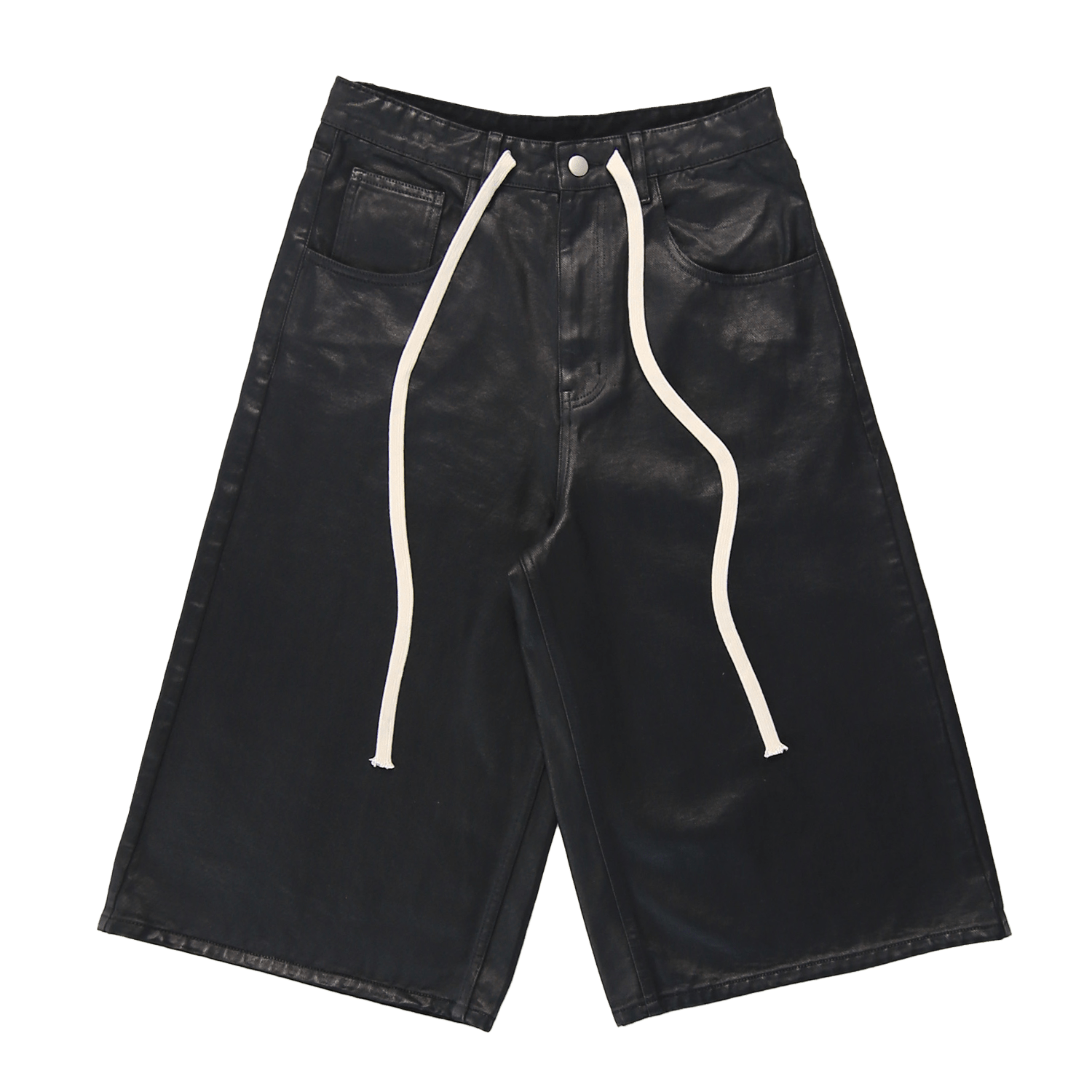 Black Waxed Canvas Shorts