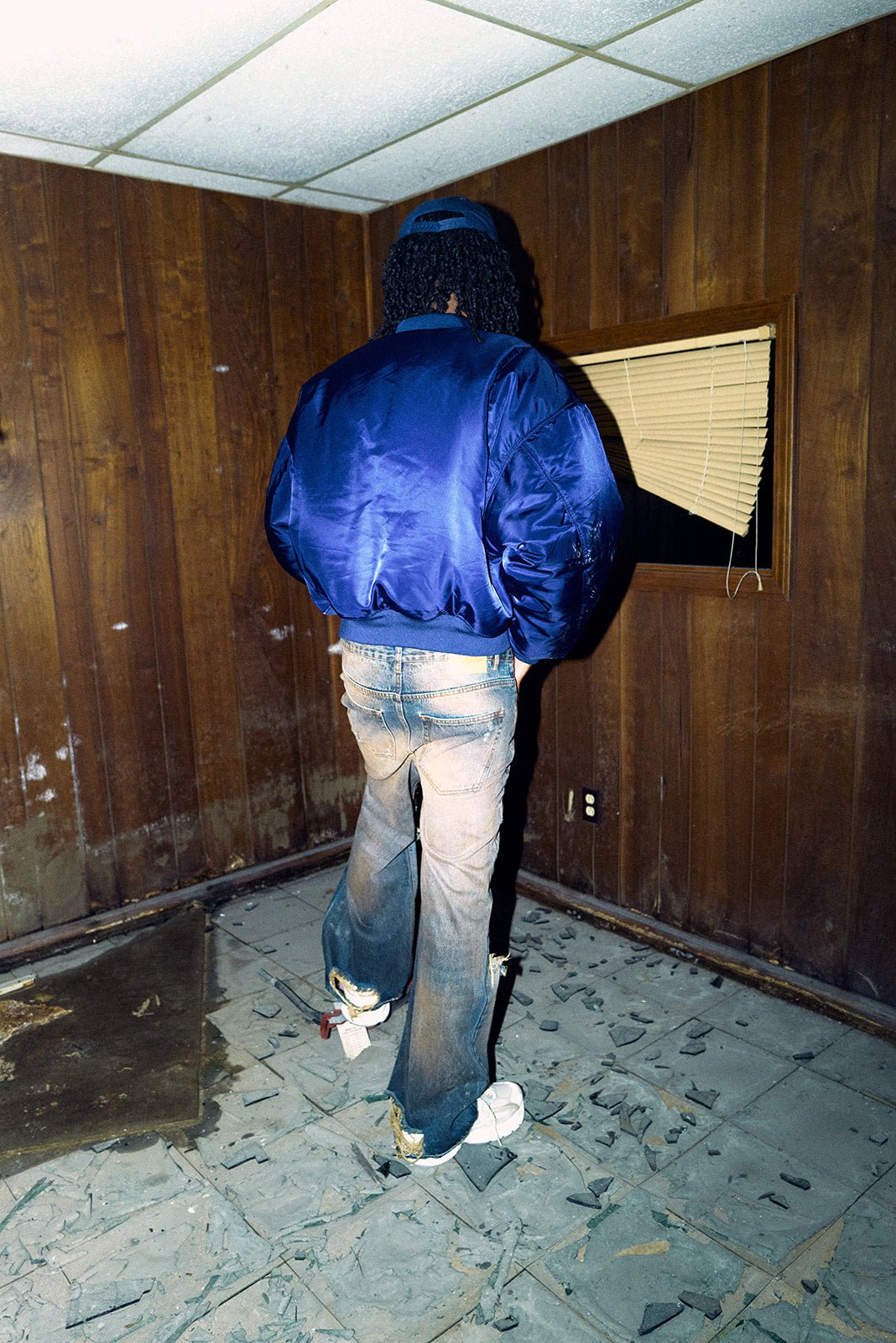 "Dark Walnut" Thrashed Denim