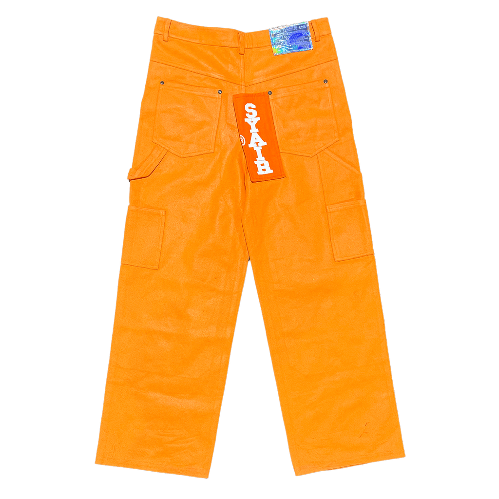 "Hazzard Orange" Leather Waxed BigTag Carpenter Pants