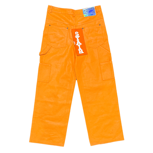 "Hazzard Orange" Leather Waxed BigTag Carpenter Pants