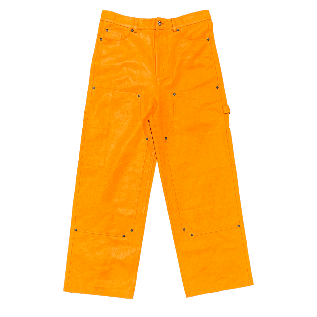 "Hazzard Orange" Leather Waxed BigTag Carpenter Pants