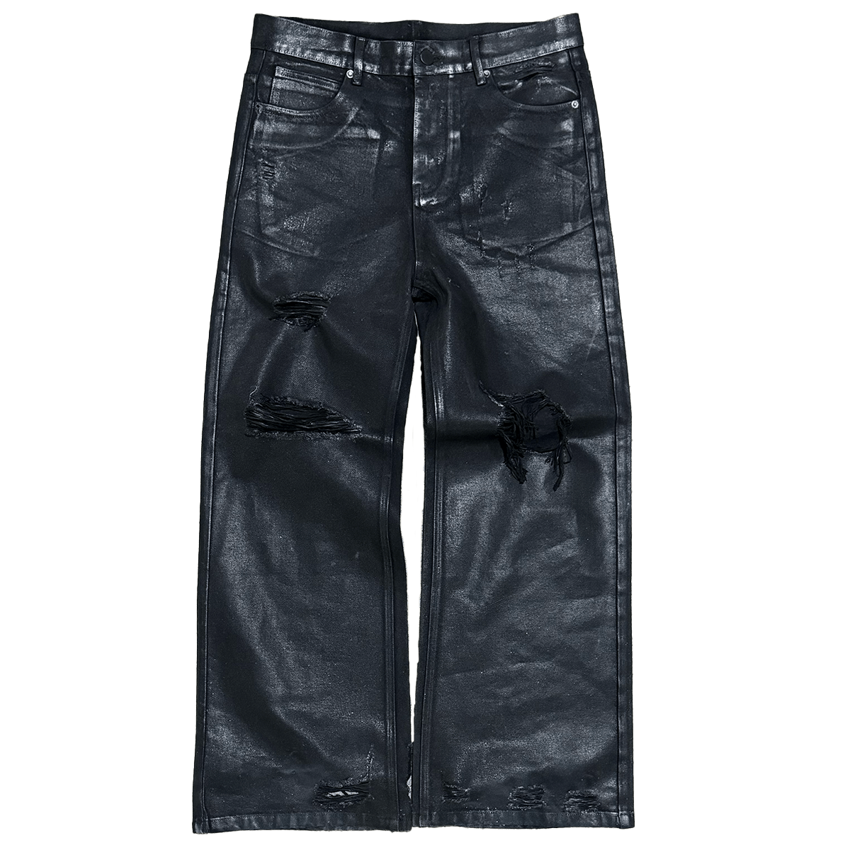 "Leather Waxed" Thrashed Denim
