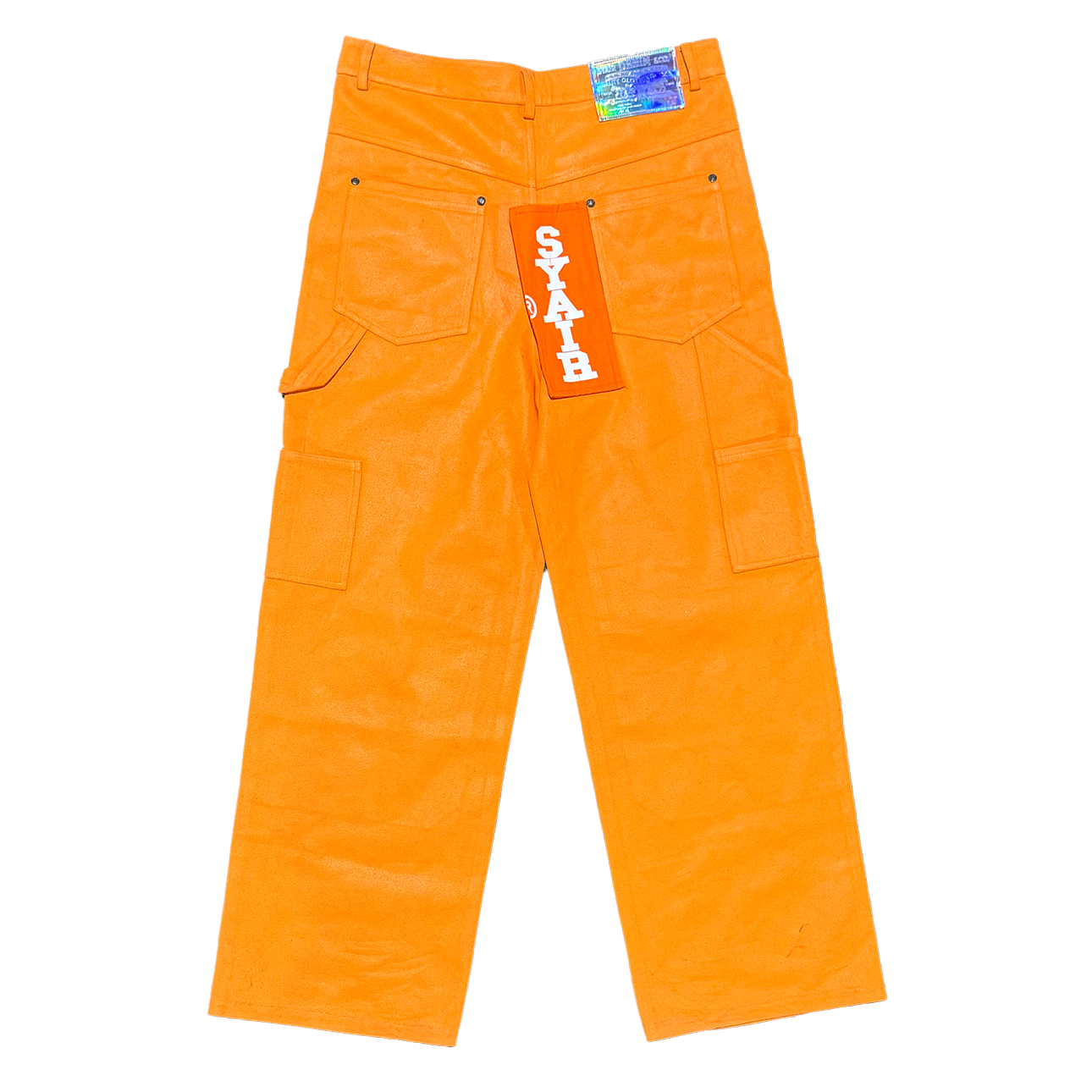 "Hazzard Orange" Leather Waxed BigTag Carpenter Pants