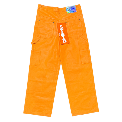 "Hazzard Orange" Leather Waxed BigTag Carpenter Pants