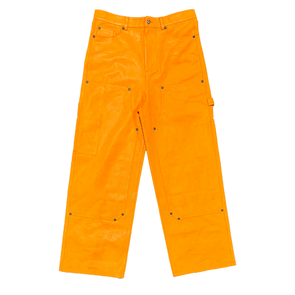 "Hazzard Orange" Leather Waxed BigTag Carpenter Pants