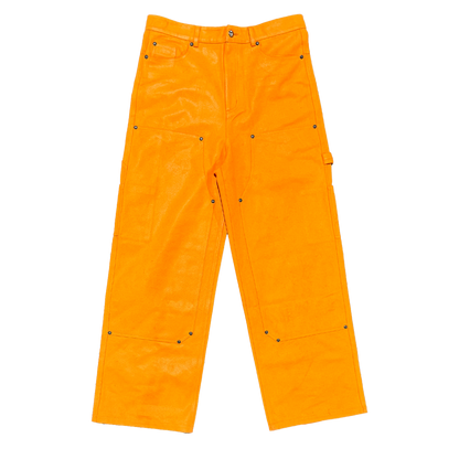 "Hazzard Orange" Leather Waxed BigTag Carpenter Pants
