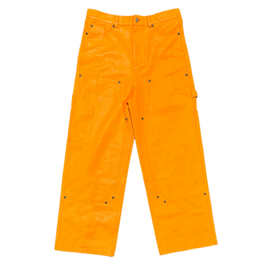 "Hazzard Orange" Leather Waxed BigTag Carpenter Pants
