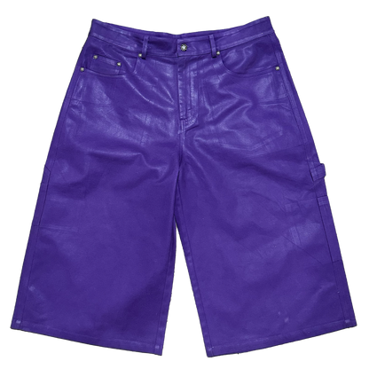 "Purple Reign" Leather Waxed BigTag Shorts