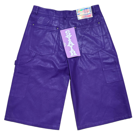 "Purple Reign" Leather Waxed BigTag Shorts