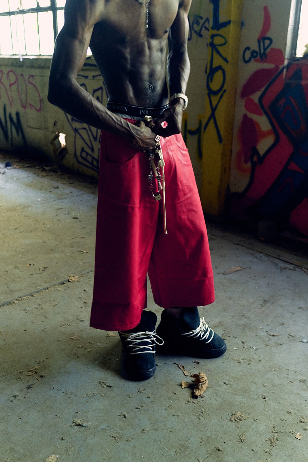 Red Waxed Canvas Shorts