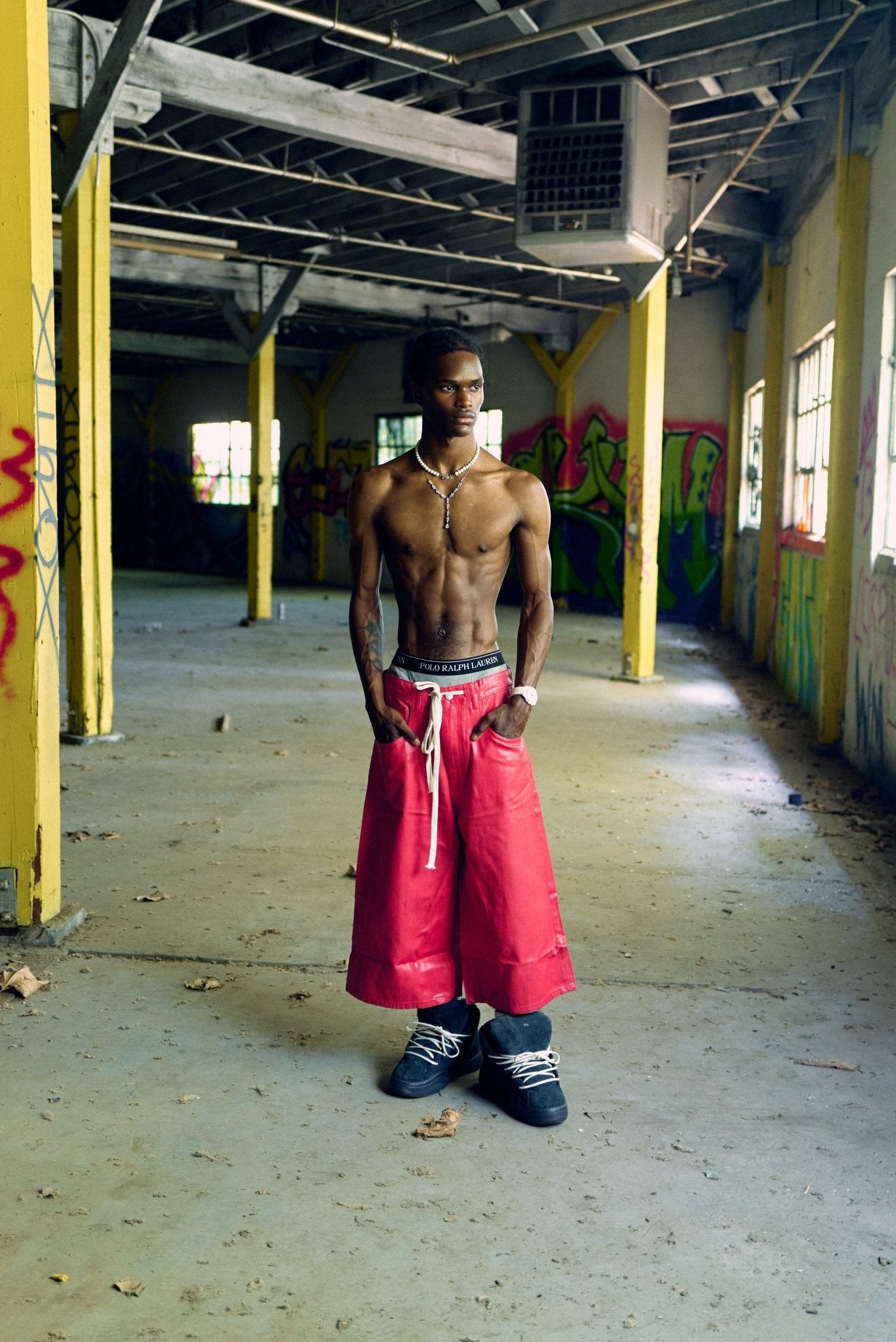Red Waxed Canvas Shorts