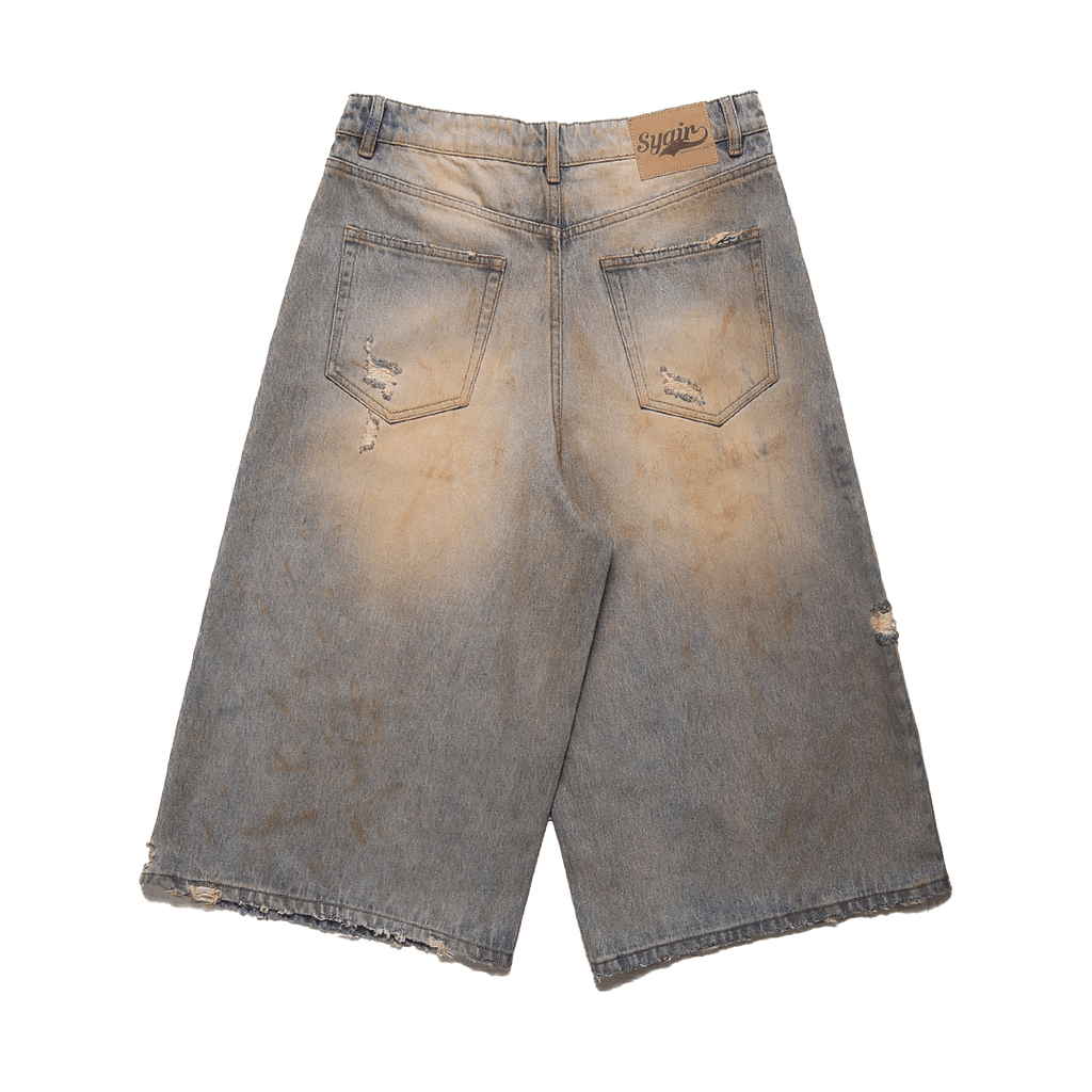 Washed Caramel Denim Shorts
