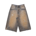 Washed Caramel Denim Shorts